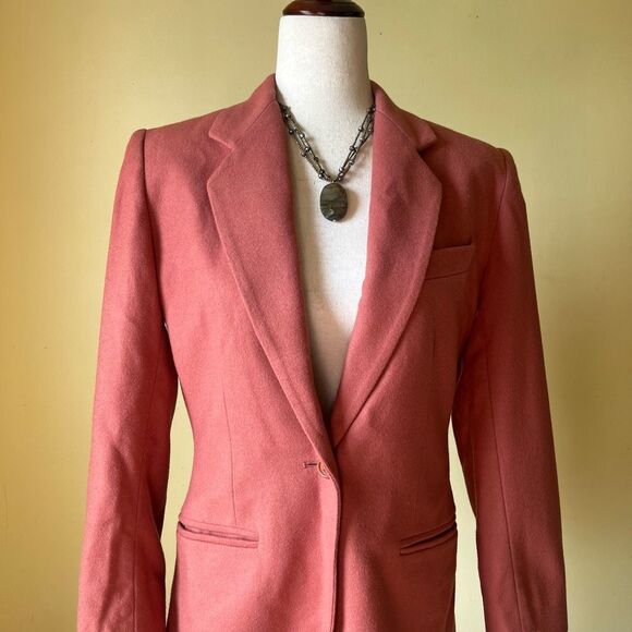 Vintage Lands' End Wool Cashmere Blazer Jacket Single‎ Button Women's Petite 6P - Picture 2 of 8